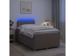 Vidaxl Cama Box Spring Com Colchão Cinzento-acastanhado 120 X 190 Cm