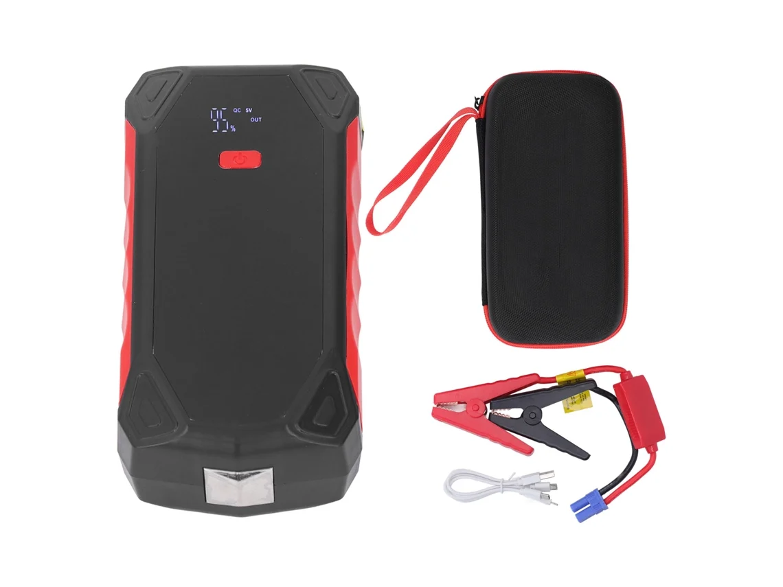 Carregador De Bateria Portátil 12v 7200mah Suprimento De Energia De Emergência Veicular Com Saída Usb 5v 2a E Sem Fio 10w