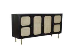 Buffet com Alça de Rattan Preto, 150x40x78cm ALEXANDRA HOUSE LIVING