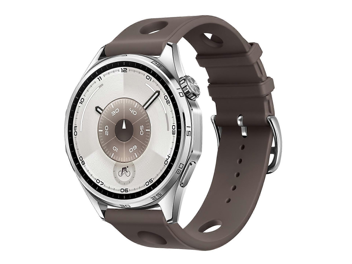 Pulseira De Relógio De Silicone Com Fivela Em Escada, Cor Sólida E Furos.
