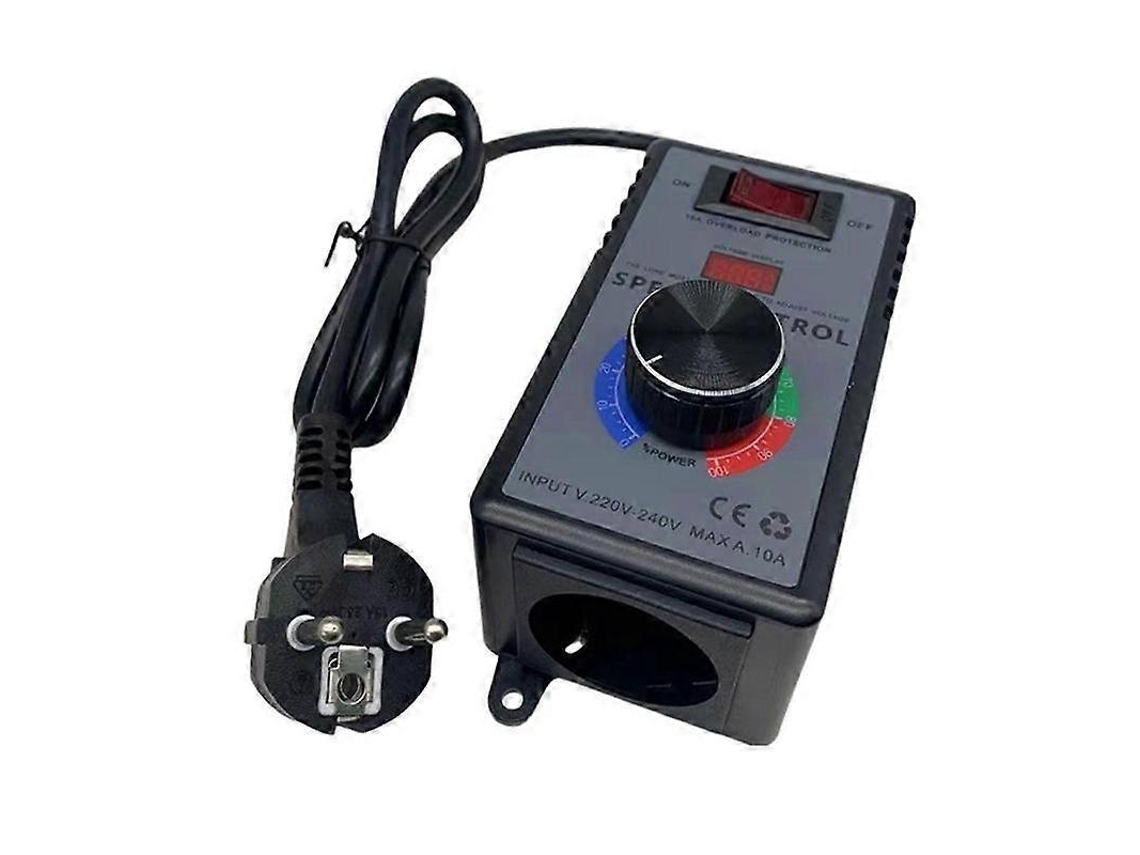 Controlador de velocidade de motor CA 220 V CA com entrada UE, regulador de velocidade variável para ventilador com proteção contra sobrecarga, UE