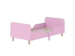 Cama Infantil Mdf Rosa Com Grade De Proteção Sem Colchão