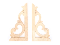 2pcs Aplicação de Cantoneira em Madeira Esculpida Unpintada para Decoração de Móveis Casa