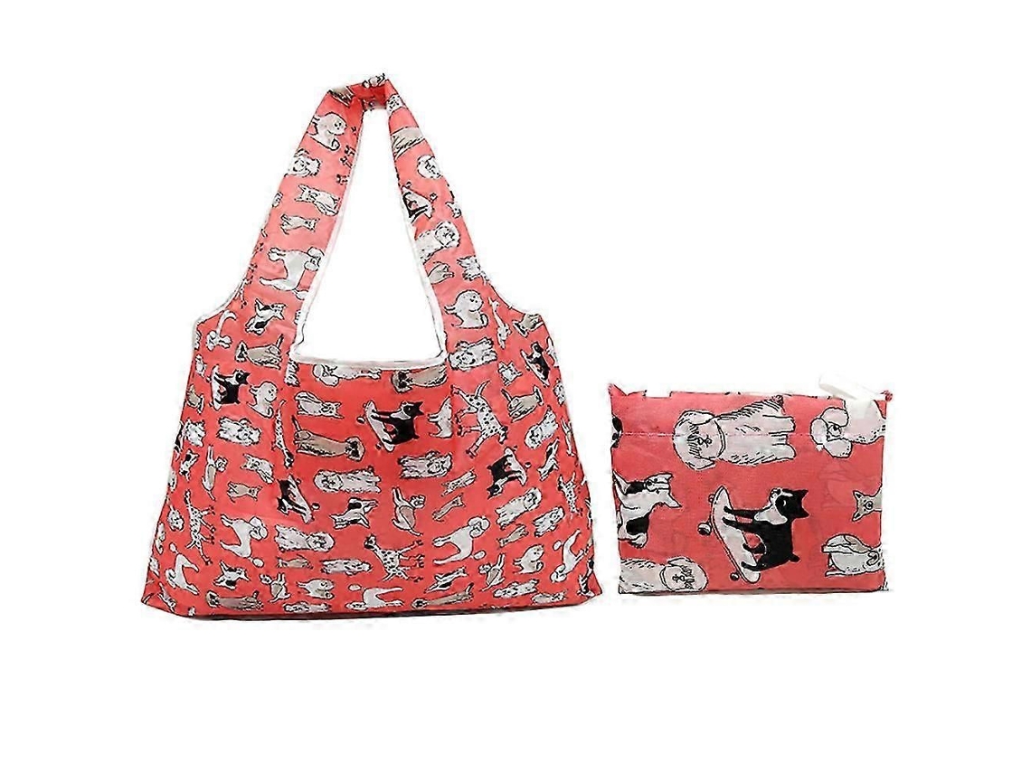 18,5 * 27,6 "dobrável Saco de Compras Eco Tote Bolsa Dobrável Saco Cão Padrão Reutilizável Senhoras GOKOCO