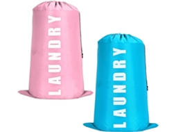 Conjunto de 2 Cestos BRILVIBERA portáteis para viagem, saco de malha com cordão