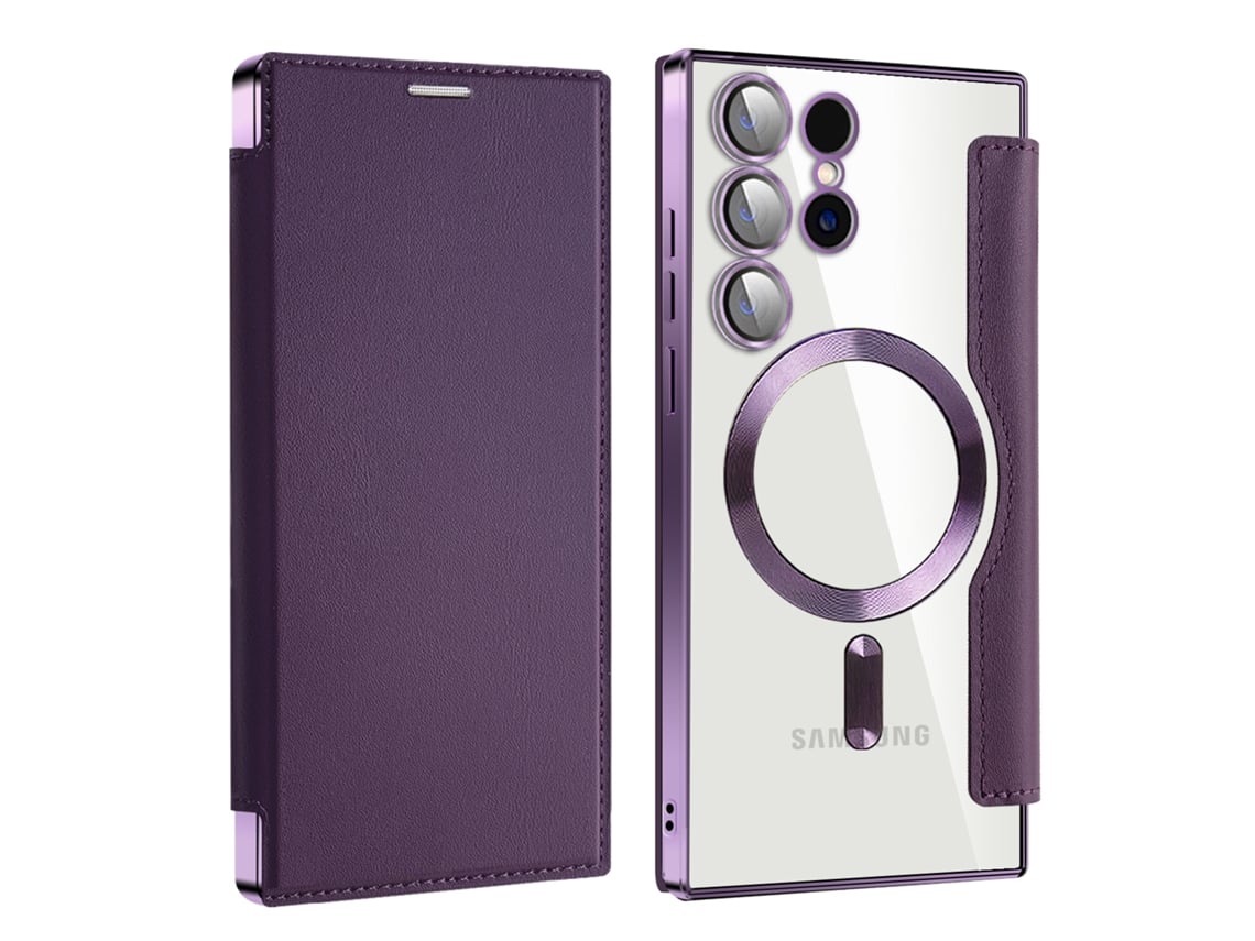 Capa Magnética Para Samsung Galaxy S26 Ultra – Com Porta Cartões E Proteção Rfid Anti-roubo Roxo Panoona