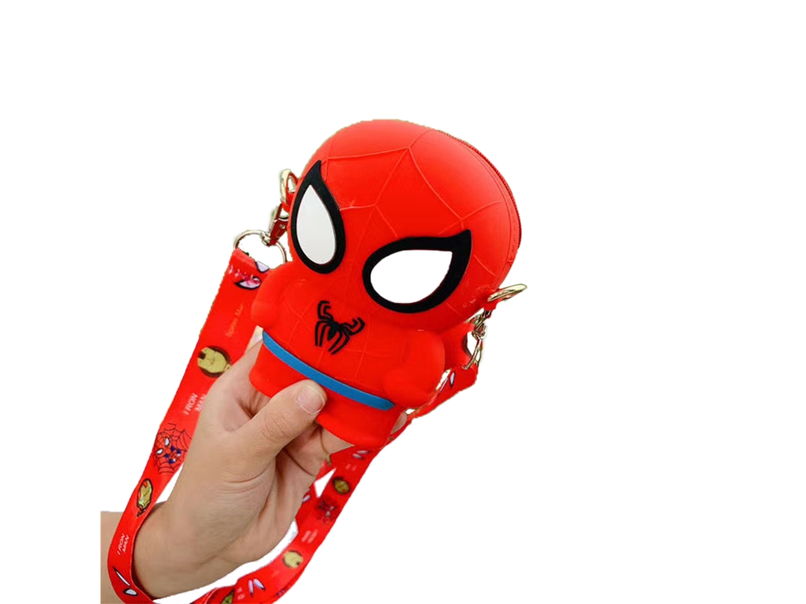Carteira de Moedas Infantil Cute Desenho Animado Forma Tridimensional Silicone com Cordão
