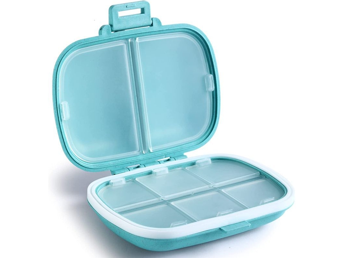 Organizador de Pílulas Diário, Case Portátil com 8 Compartimentos para Vitaminas e Óleo de Fígado de Bacalhau