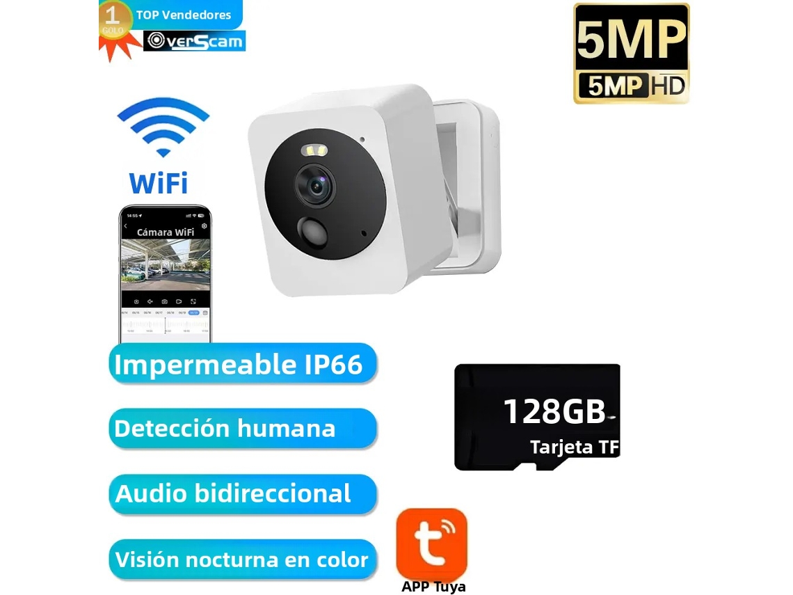 (1 Unidade, 128 Gb) Mini Câmera Ip Inteligente Graffiti Com Wi-fi, 5 Mp, À Prova D'água