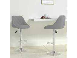 Vidaxl Bancos De Bar 2 Pcs Veludo Cinzento-claro