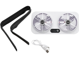 Ventilador De Carro Para Ventilação Ar Fresco, Tamanho Compacto, Material Abs, Cor Branca