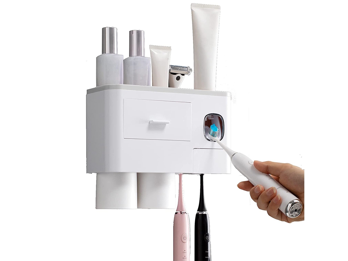 Suporte para Escovas de Dentes Montado na Parede Dispensador Automático RNEMITERY