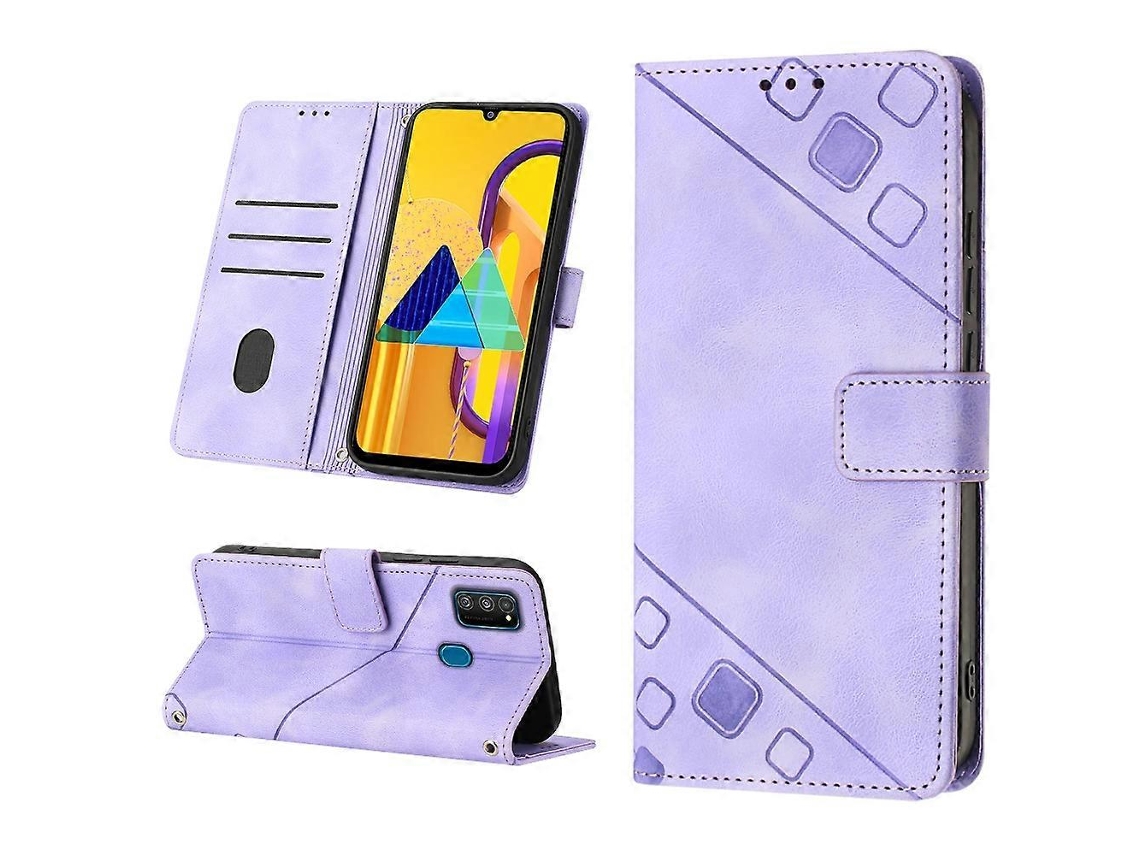 Capa De Celular Em Couro Com Textura Em Relevo Para Samsung Galaxy M30s / M21