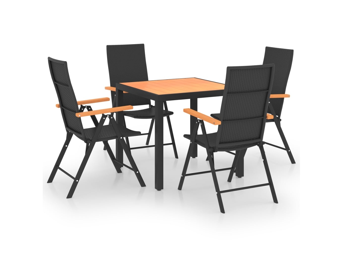 Dining Set, Dining Sets Vidaxl Preto Rattan / Vime (n/a)