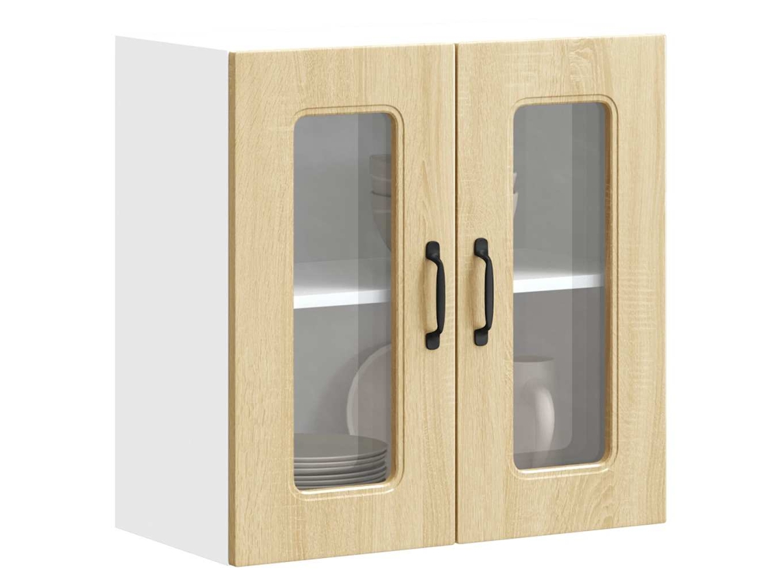 Vidaxl Armário De Parede De Cozinha Porta Vidro Kalmar Carvalho Sonoma