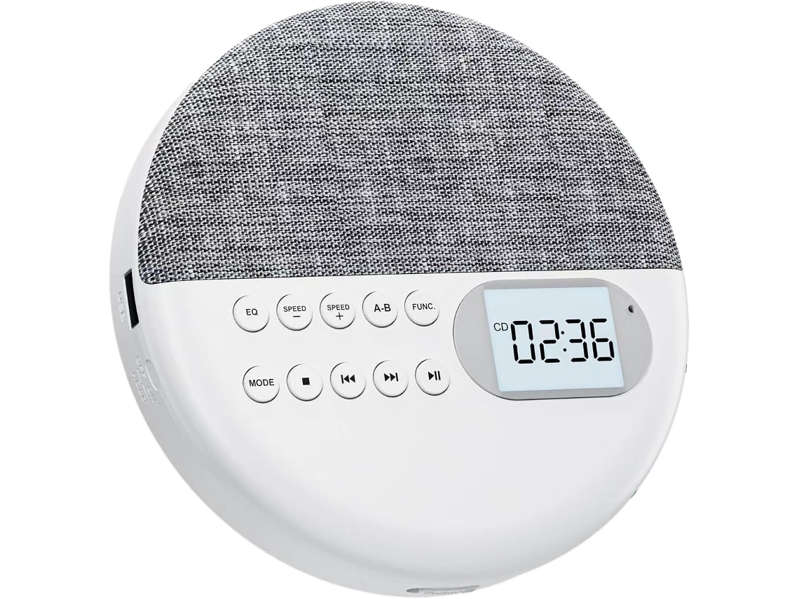 Leitor De Cd Pessoal Fácil De Usar, Reprodução Versátil, Portátil, Em Abs, Durável, Branco.