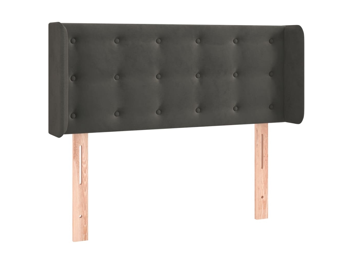 Cabeceira com Abas Veludo Cinzento Escuro MAISON EXCLUSIVE (103x16x78 cm)