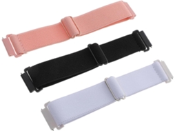 Conjunto De 3 Pulseiras Ajustáveis De Nylon Para Smartwatch Nas Cores Preto, Branco E Rosa, Compatív Gokoco