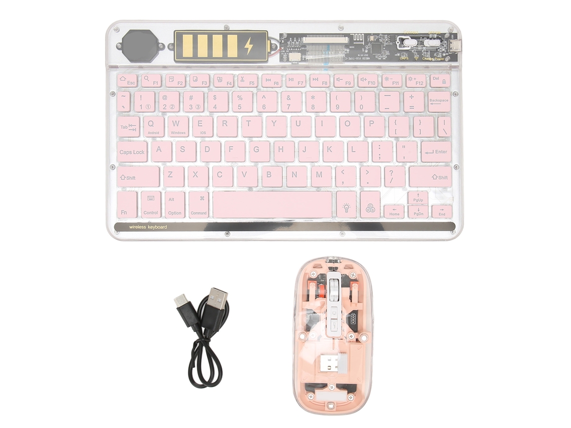 Teclado e Mouse Sem Fio Transparente LAXISCREED