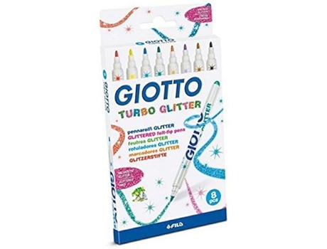 Canetas Com Brilhantes Giotto Turbo Glitter 8 Cores Para Crianças Pacote De 10 Das