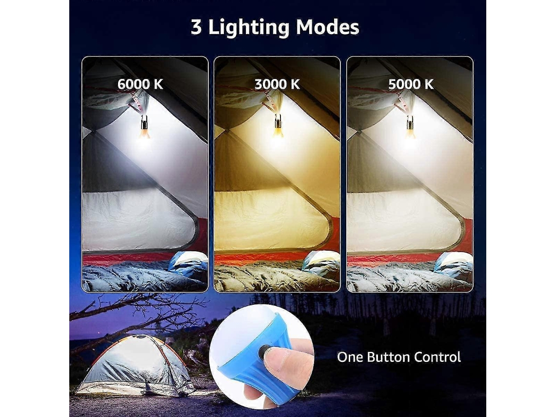Lanterna De Acampamento, Lâmpada De Acampamento Operada Por Bateria , 3 Modos De Luz, 80 140 Lm, Luz Led Portátil Olysi Shop (inclusa)