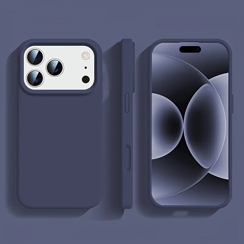 Capa De Silicone Para Iphone 17 Pro Max (azul), Capa Macia De Tpu Resistente A Impactos.