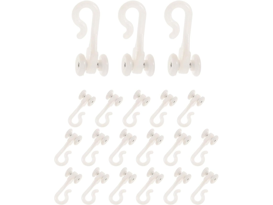 Gancho Para Pendurar Mosquiteiro Homoyoyo, 100 Unidades, Plástico Branco Com Suporte Estável Para Trilho Guia Em Forma
