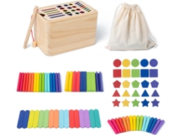 Brinquedo Interativo De Madeira Colorido Para Educação Sensorial,