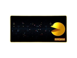 Tapete De Rato Para Jogos Konix Pac Man Xxl 90 X 46 Cm Base De Borracha Antiderrapante Preto E Amarelo