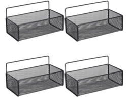 Conjunto De 4-prateleiras Parede Em Ferro Para Banheiro Beavorty Com Instalação Sem Furos, Práticas E Com Design