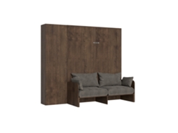 Cama de Casal Sofà Kentaro Noce Coluna Esquerda ITAMOBY Castanho (220x100x68cm)