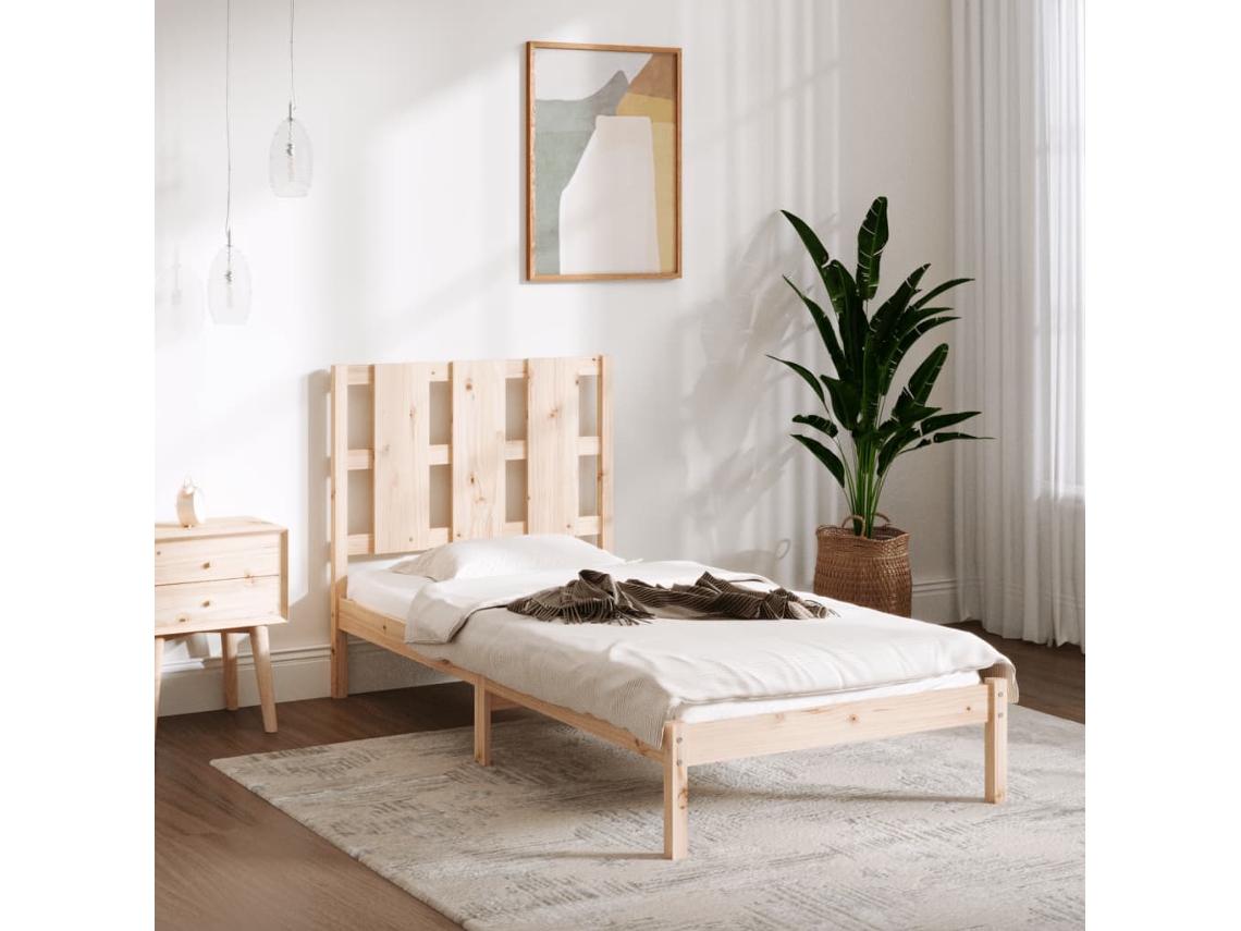 Cama Sem Colchão 90x200 Cm Madeira De Pinho Maciça