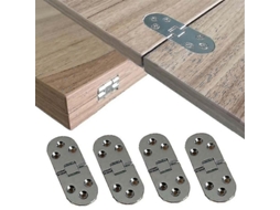 4 Bisagras Plegables de Aleación de Zinc para Muebles, Mesas Y Puertas de Armario, Montaje Flush, Plata