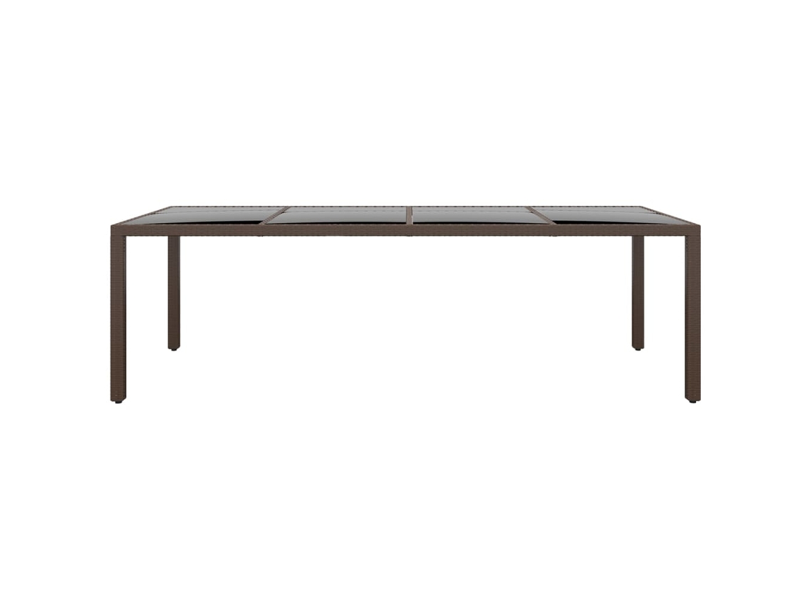 Mesa de jardim com tampo de vidro Vime Pe Castanho MAISON EXCLUSIVE