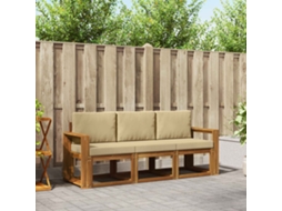 Vidaxl Conjunto De Sofás Para Exterior 3 Unid. Natural E Bege