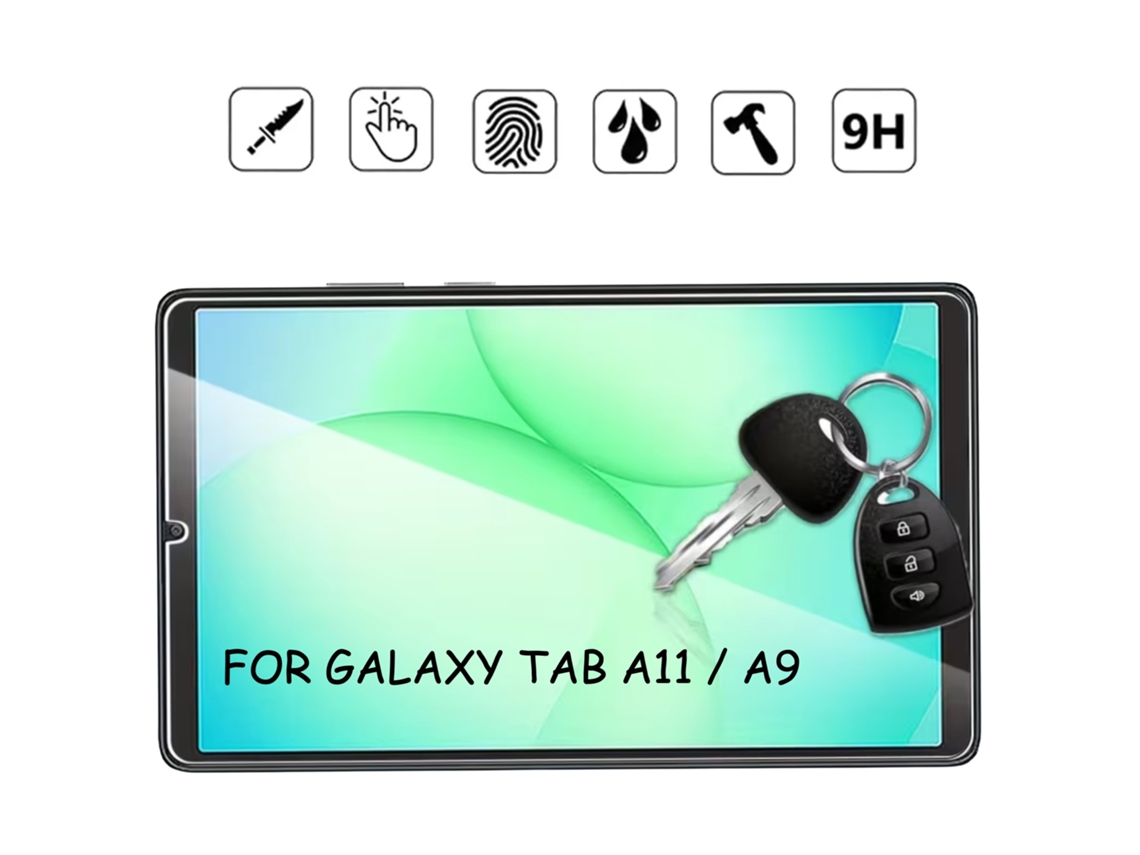 Película de vidro temperado 9H para Samsung Galaxy Tab A11, resistente a riscos.