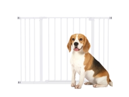 Barreira de Segurança para Animais de Estimação Extensível para Escadas e Portas Barreira de Segurança para Cães 76 107x76 Cm Branco Ge