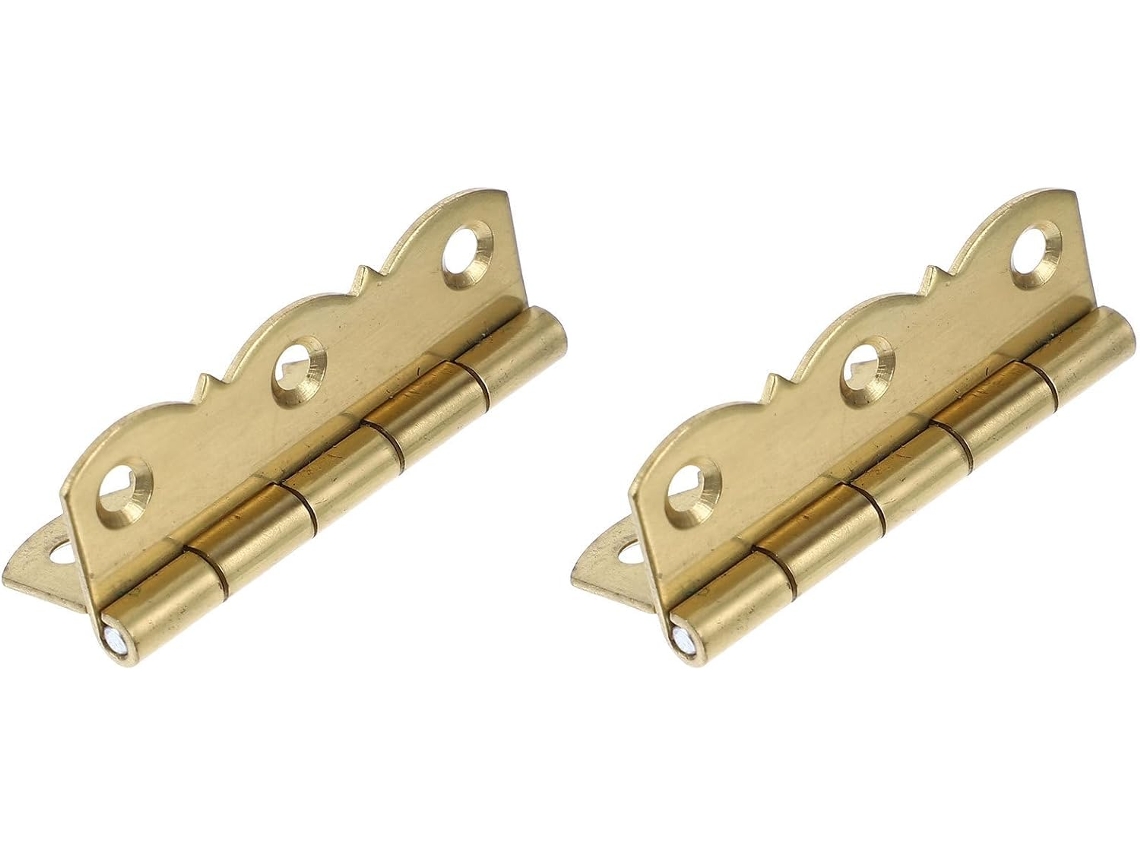 2 Dobradiças De Latão Para Tampa Piano, Douradas, Peça Única, Ferragens Robustas