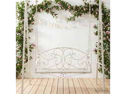 Vidaxl Banco De Balanço Aço 110 X 52,5 X 47 Cm Branco Antigo