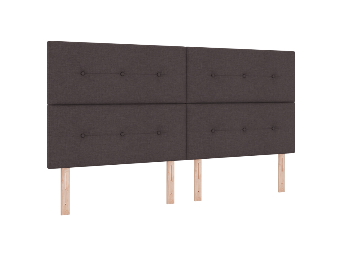 Cama Box Com Colchão E Led - Castanho Escuro, Vidaxl Tecido (200x200 Cm)