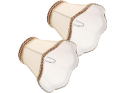 Conjunto de 2 Peças de Cúpulas em Tecido com Bordas Onduladas para Luminárias de Mesa Pendentes Modernas. SFUSHOS