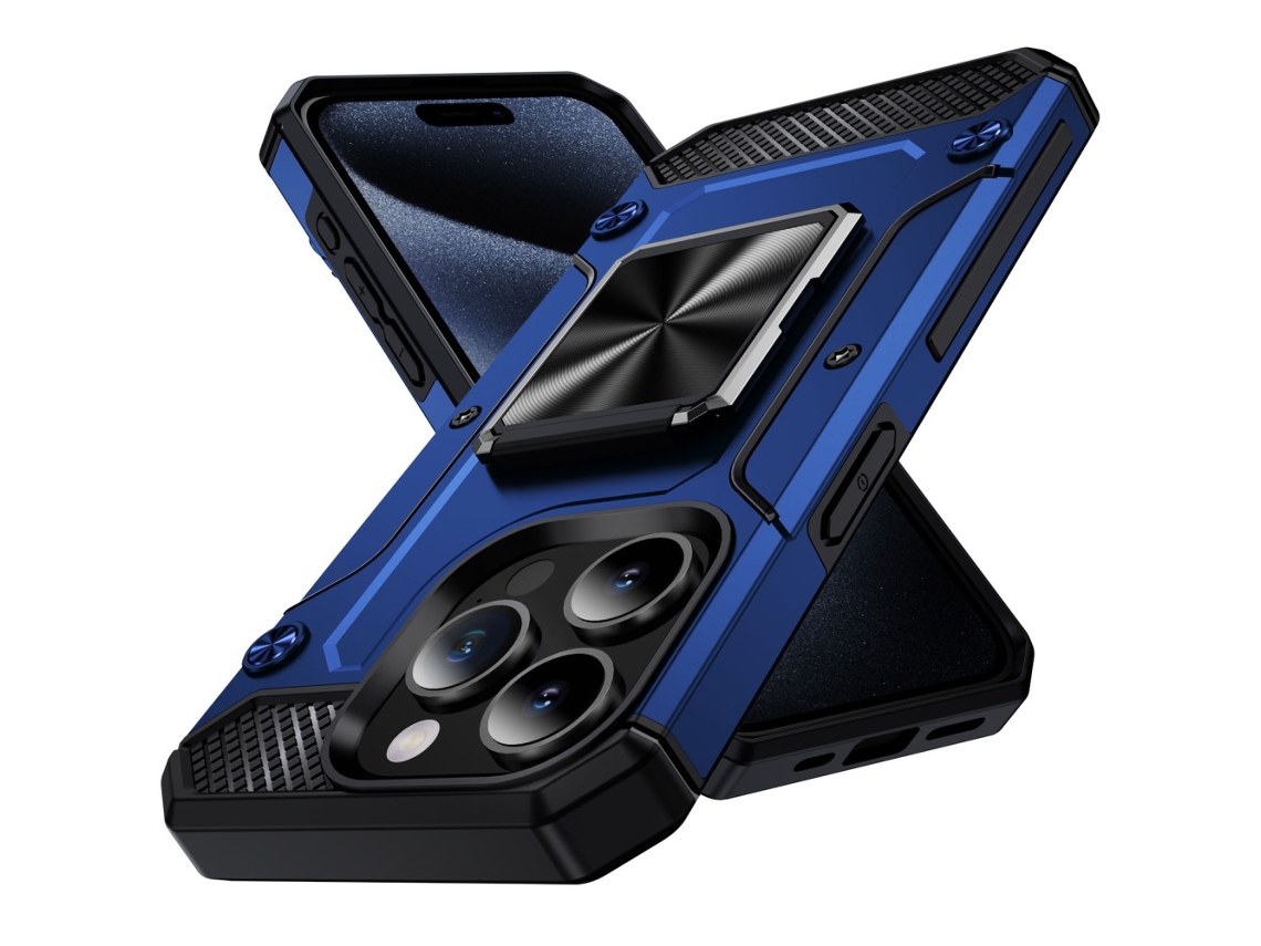 Suporte Casa Para Iphone 14 Pro Max Pele Sintética Azul