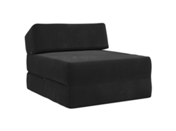 Sofá Cama Dobrável Preto 60 X 70 X 41 Cm Tecido SYFAX
