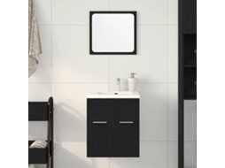 2 Pcs Conjunto Móveis Casa de Banho Carvalho Preto MAISON EXCLUSIVE