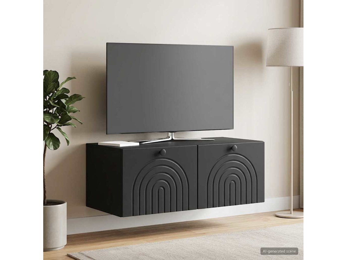 Vidaxl Gabinete De Tv De Parede Preto 78,5 X 41 X 30 Cm
