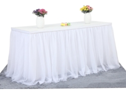 Saia de Mesa em Tule, Toalha de Mesa com Saia Volumosa DUREFORWARD