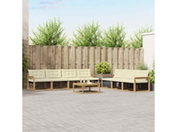 Vidaxl Conjunto De Sofás Para Exterior 8 Unid. Branco E Creme