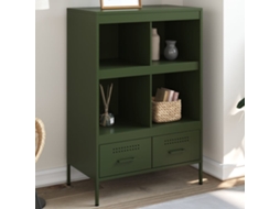 Vidaxl Móvel Alto 68x39x101,5 Cm Aço Verde Azeitona