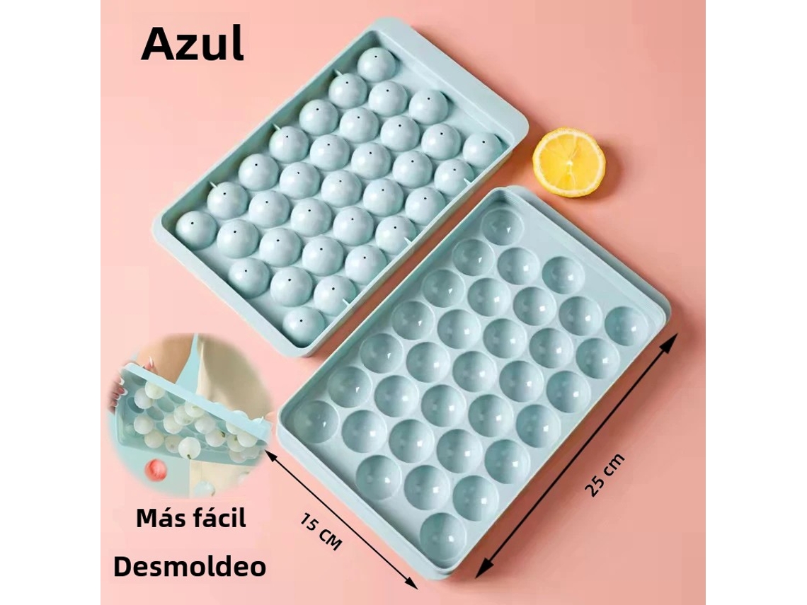 Forma de Gelo com 33 Compartimentos , Feita de Plástico Pp, para Fazer Sorvete. MDUG (azul, 25x15cm, 2 Unidades)