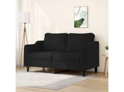 Vidaxl Sofá De 2 Lugares Tecido 140 Cm Preto